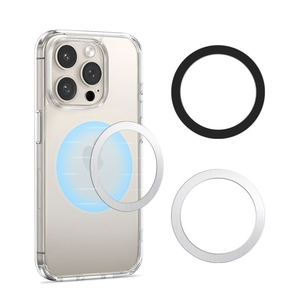 TECH-PROTECT MMP-110 2IN1 ANELLO MAGNETICO MAGSAFE ARGENTO E NERO