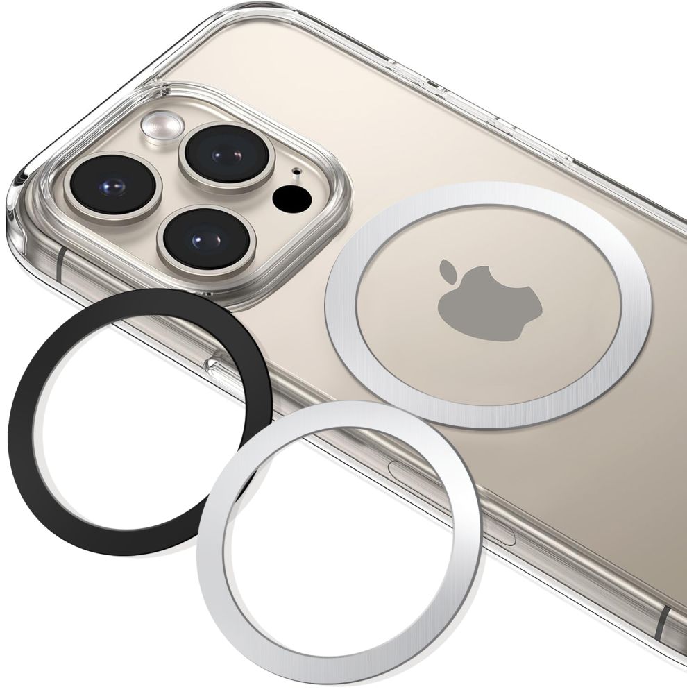 TECH-PROTECT MMP-110 2IN1 ANELLO MAGNETICO MAGSAFE ARGENTO E NERO