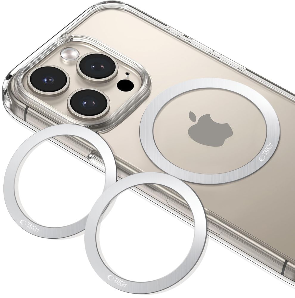 TECH-PROTECT MMP-110 2IN1 ANELLO MAGNETICO MAGSAFE ARGENTO & ARGENTO