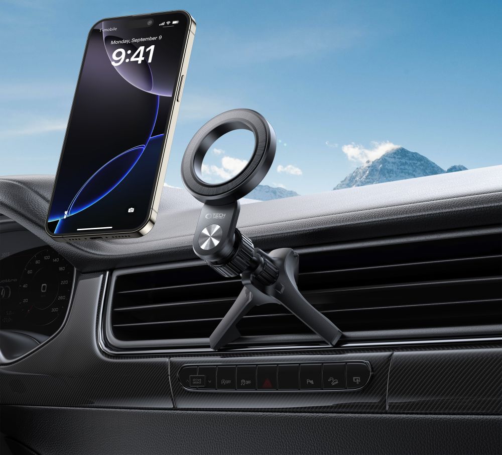 MONTAGGIO PER TELEFONO AUTO TECH-PROTECT N53 MAGNETICO MAGSAFE STABILE VENT CAR MOUNT NERO