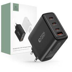 CARICATORE DI RETE PER CELLULARE E TABLET TECH-PROTECT NC100W-GAN CARICATORE DI RETE A 4 PORTE PD100W/QC3.0 NERO