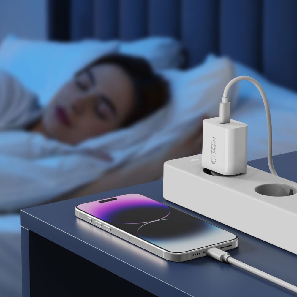 TECH-PROTECT NC20W CARICATORE DI RETE 1-PORTA PD20W + CAVO LIGHTNING BIANCO