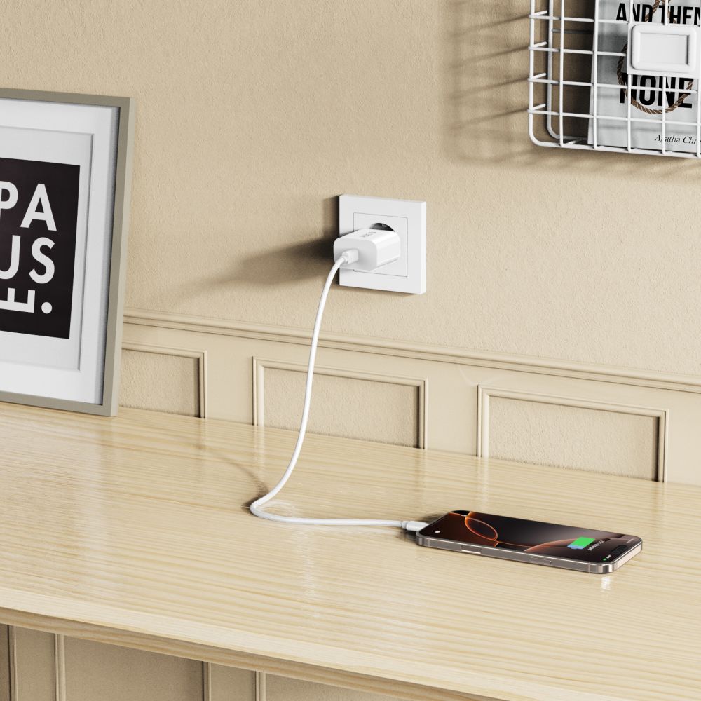 TECH-PROTECT NC20W CARICATORE DI RETE 1-PORTA PD20W + CAVO TYPE-C BIANCO