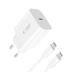 TECH-PROTECT NC20W CARICATORE DI RETE 1-PORTA PD20W + CAVO TYPE-C BIANCO
