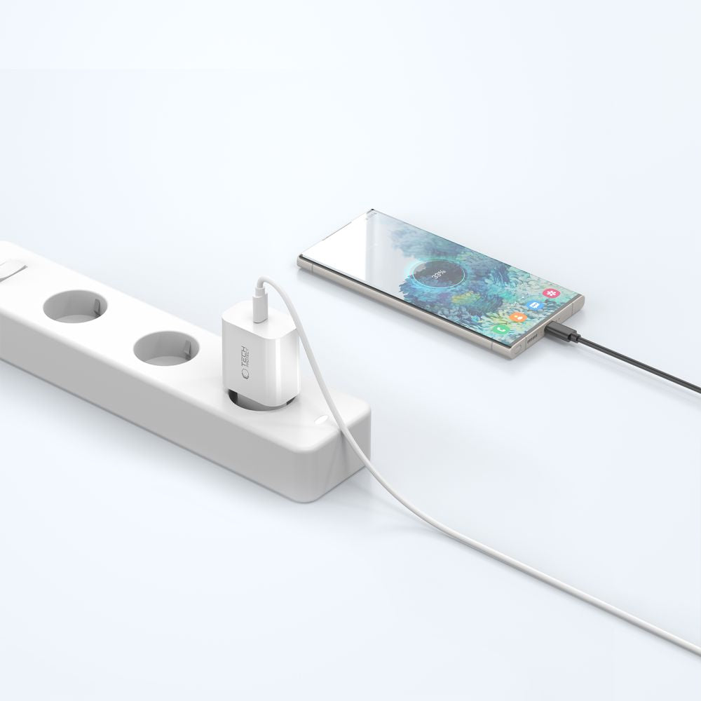 TECH-PROTECT NC20W CARICATORE DI RETE 1-PORTA PD20W + CAVO TYPE-C BIANCO