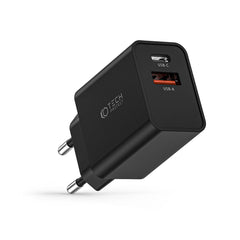 CARICATORE DI RETE PER CELLULARE E TABLET TECH-PROTECT NC30W CARICATORE DI RETE A 2 PORTE PD30W/QC3.0 NERO