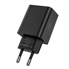 CARICATORE DI RETE PER CELLULARE E TABLET TECH-PROTECT NC30W CARICATORE DI RETE A 2 PORTE PD30W/QC3.0 NERO
