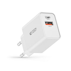CARICATORE DI RETE PER CELLULARE E TABLET TECH-PROTECT NC30W CARICATORE DI RETE A 2 PORTE PD30W/QC3.0 BIANCO