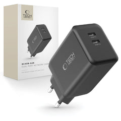 TECH-PROTECT NC45W-GAN CARICATORE DI RETE A 2 PORTE PD45W NERO