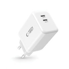 TECH-PROTECT NC45W-GAN CARICATORE DI RETE A 2 PORTE PD45W BIANCO