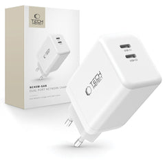 TECH-PROTECT NC45W-GAN CARICATORE DI RETE A 2 PORTE PD45W BIANCO