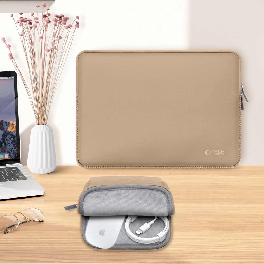 BORSA PER MACBOOKTECH-PROTECT NEOSLIM LAPTOP 13-14 CAFFE LATTE
