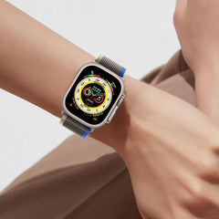 CINTURINO IN NYLON PER APPLE WATCH 4 / 5 / 6 / 7 / 8 / 9 / SE (38 / 40 / 41 MM) GRIGIO/BLU