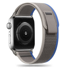 CINTURINO IN NYLON PER APPLE WATCH 4 / 5 / 6 / 7 / 8 / 9 / SE (38 / 40 / 41 MM) GRIGIO/BLU