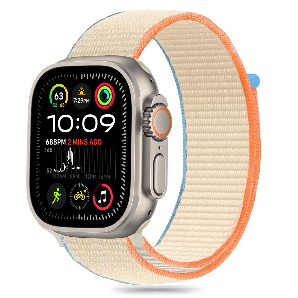 CINTURINO TECH-PROTECT NYLON PER APPLE WATCH 6 / 7 / 8 / 9 / 10 / SE / ULTRA 1 / 2 (44 / 45 / 46 / 49 MM) CREMA