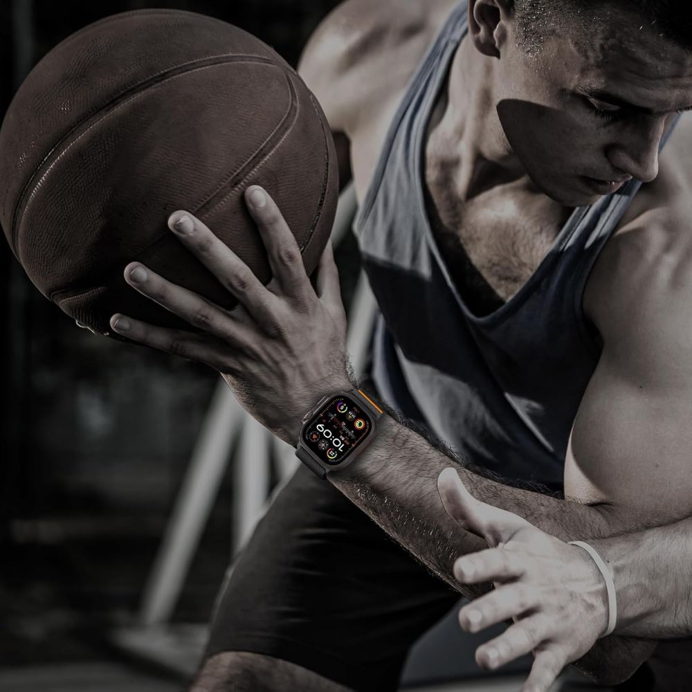 TECH-PROTECT NYLON CHIUSURA APPLE WATCH 6 / 7 / 8 / 9 / 10 / SE / ULTRA 1 / 2 (44 / 45 / 46 / 49 MM) NERO