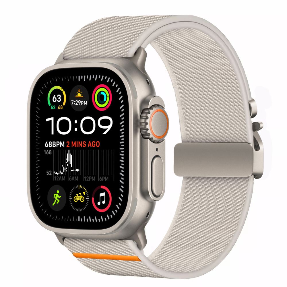 TECH-PROTECT NYLON CHIUSURA APPLE WATCH 6 / 7 / 8 / 9 / 10 / SE / ULTRA 1 / 2 (44 / 45 / 46 / 49 MM) TITANIO
