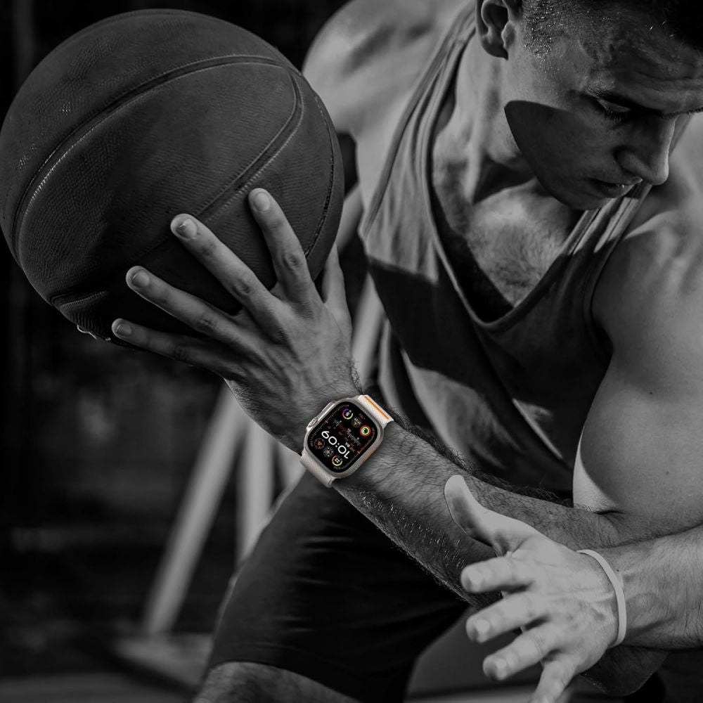 TECH-PROTECT NYLON CHIUSURA APPLE WATCH 6 / 7 / 8 / 9 / 10 / SE / ULTRA 1 / 2 (44 / 45 / 46 / 49 MM) TITANIO