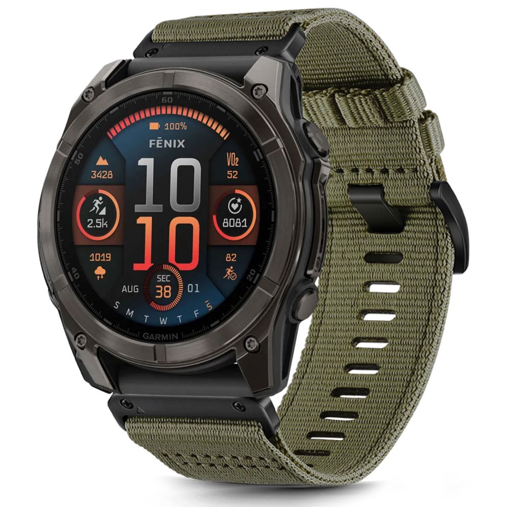 CINTURINO TECH-PROTECT NYLON CLASSIC GARMIN FENIX 5X / 5X PLUS / 6X / 6X PRO / 7X / 8 (51 MM) VERDE OLIVA