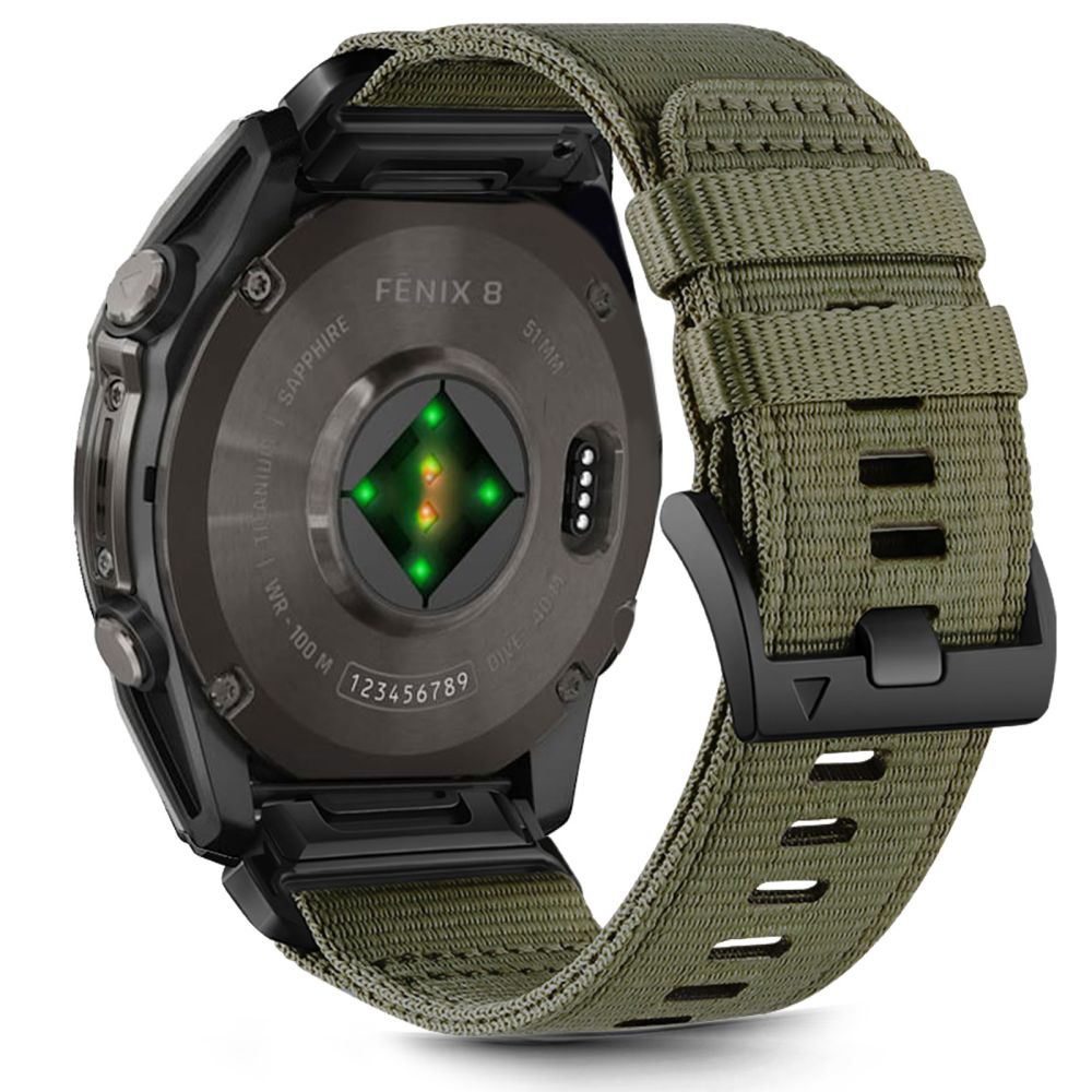 CINTURINO TECH-PROTECT NYLON CLASSIC GARMIN FENIX 5X / 5X PLUS / 6X / 6X PRO / 7X / 8 (51 MM) VERDE OLIVA