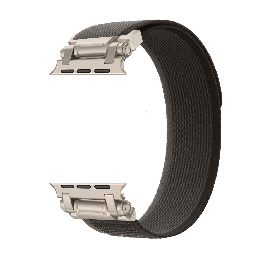CINTURINO TECH-PROTECT NYLON DELTA PER APPLE WATCH 4 / 5 / 6 / 7 / 8 / 9 / SE / ULTRA 1 / 2 (42 / 44 / 45 / 49 MM) NERO/ARANCIONE