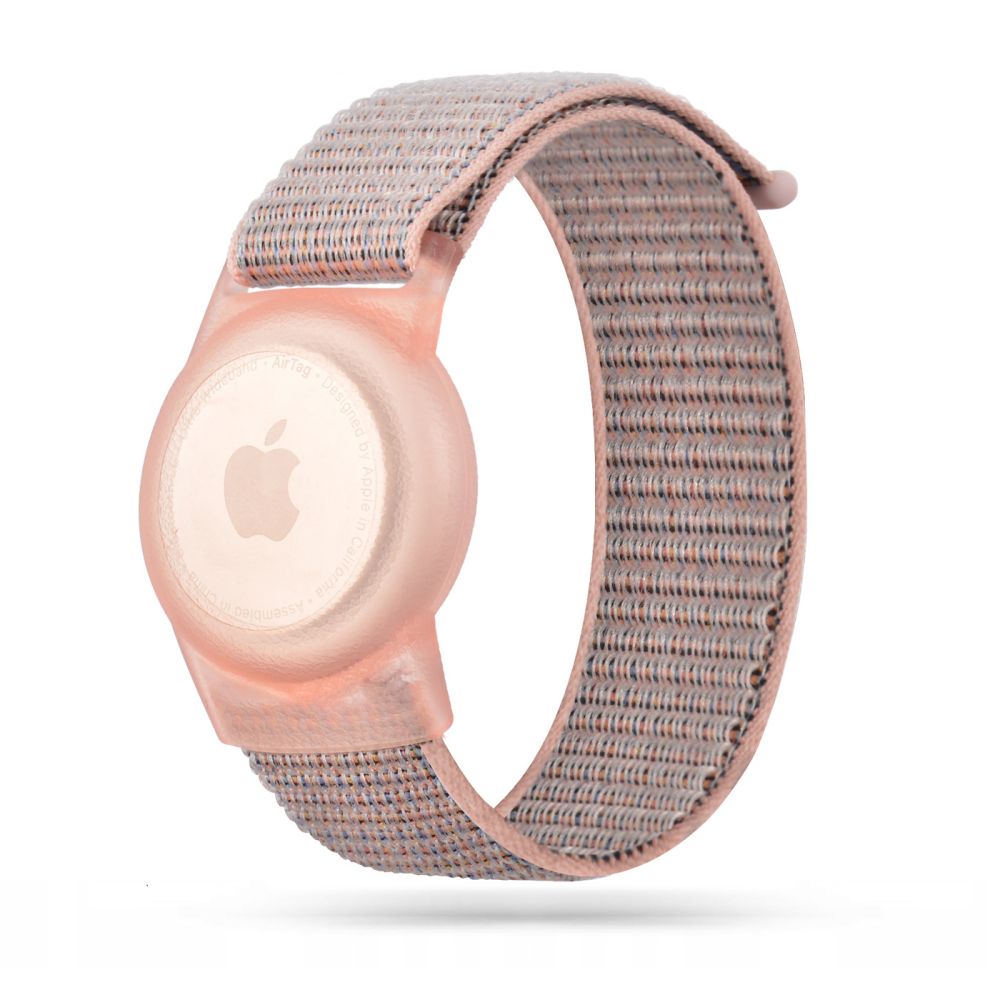 CINTURINO HEYBAND IN NYLON PER BAMBINI APPLE AIRTAG ROSA