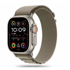 BRACCIALE DOOP ALPINE EVEREST APPLE WATCH 6 / 7 / 8 / 9 / 10 / SE / ULTRA 1 / 2 (44 / 45 / 46 / 49 MM) TITANIO/OLIVA