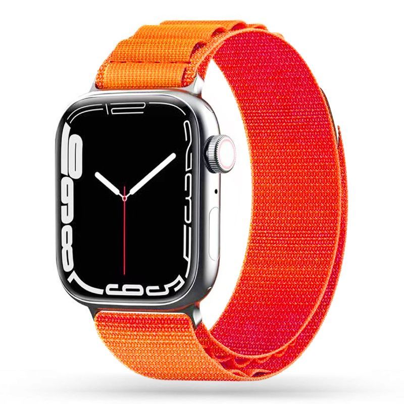 CINTURINO IN NYLON PER APPLE WATCH 4 / 5 / 6 / 7 / 8 / 9 / SE (38 / 40 / 41 MM) ARANCIONE