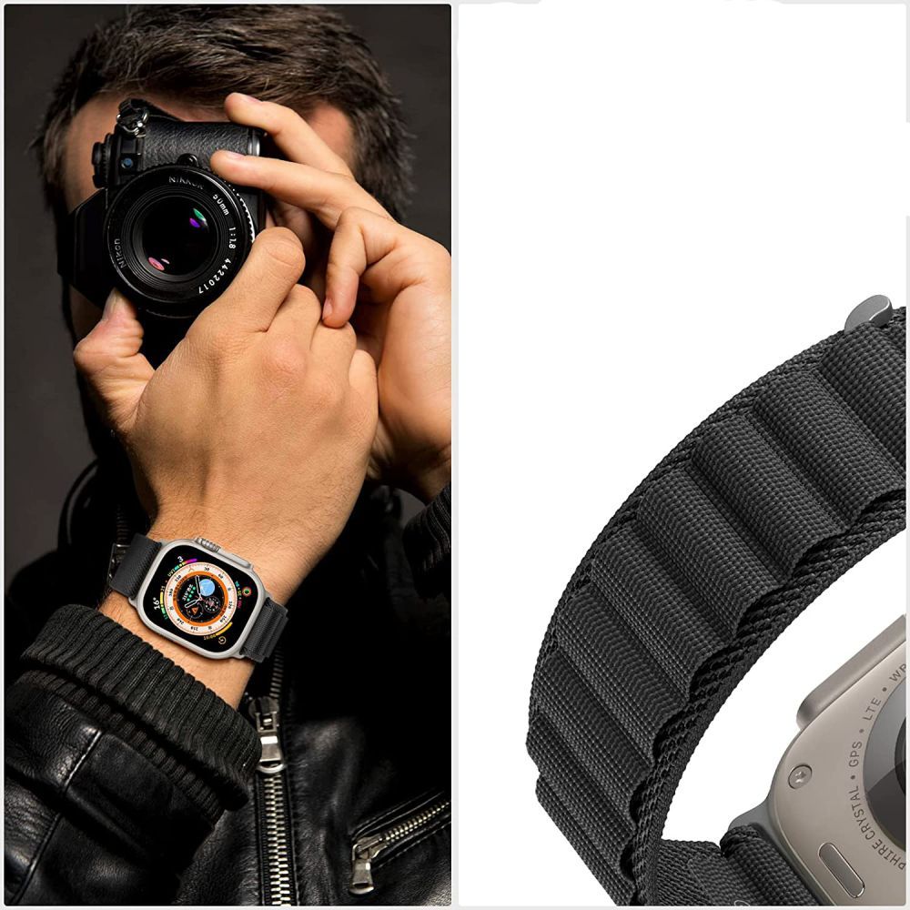 CINTURINO IN NYLON PER APPLE WATCH 4 / 5 / 6 / 7 / 8 / 9 / SE (38 / 40 / 41 MM) ARANCIONE