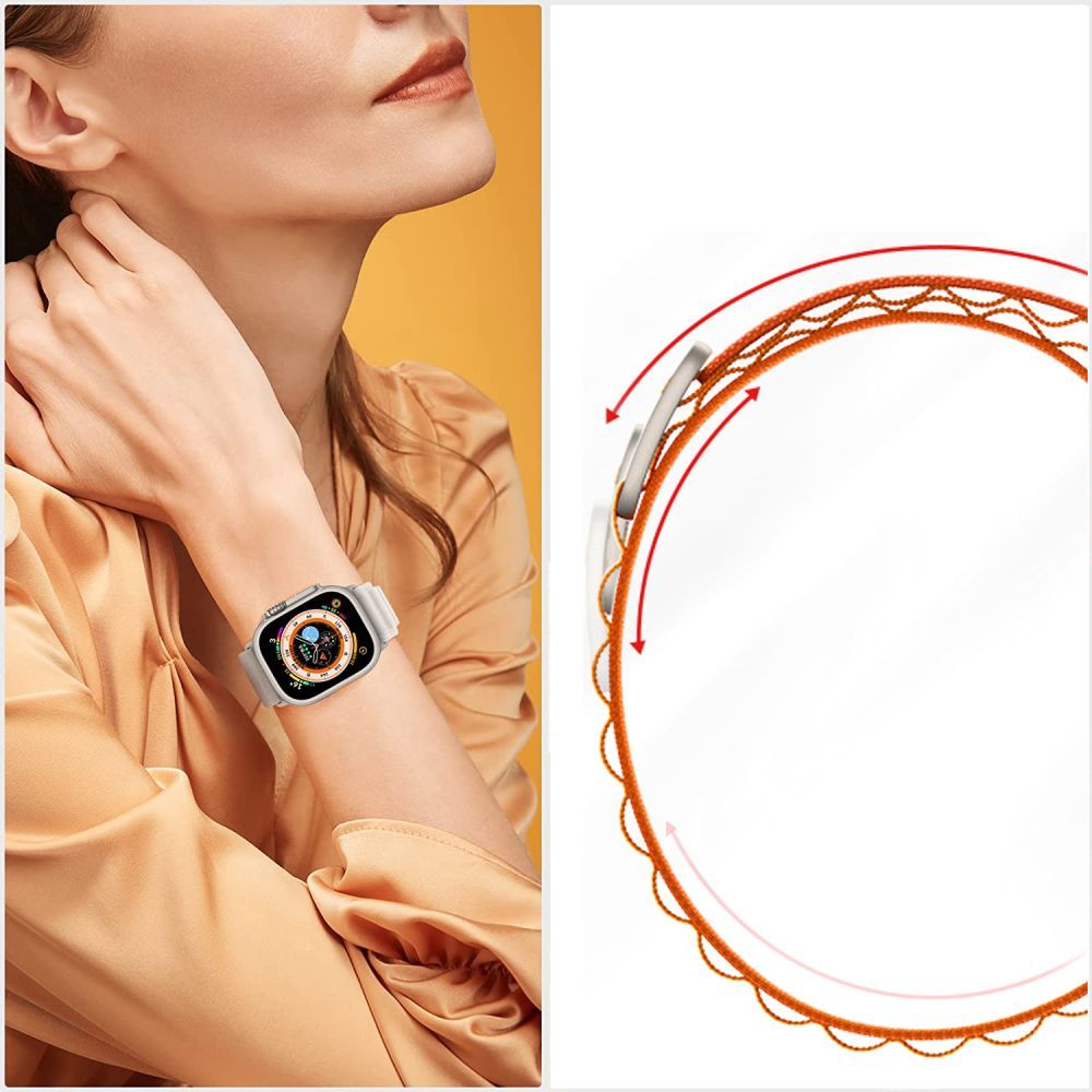 CINTURINO IN NYLON PER APPLE WATCH 4 / 5 / 6 / 7 / 8 / 9 / SE (38 / 40 / 41 MM) ARANCIONE
