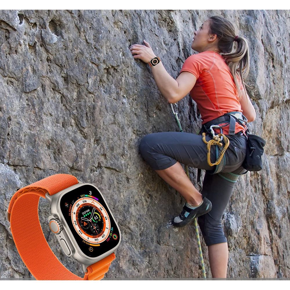 CINTURINO IN NYLON PER APPLE WATCH 4 / 5 / 6 / 7 / 8 / 9 / SE (38 / 40 / 41 MM) ARANCIONE