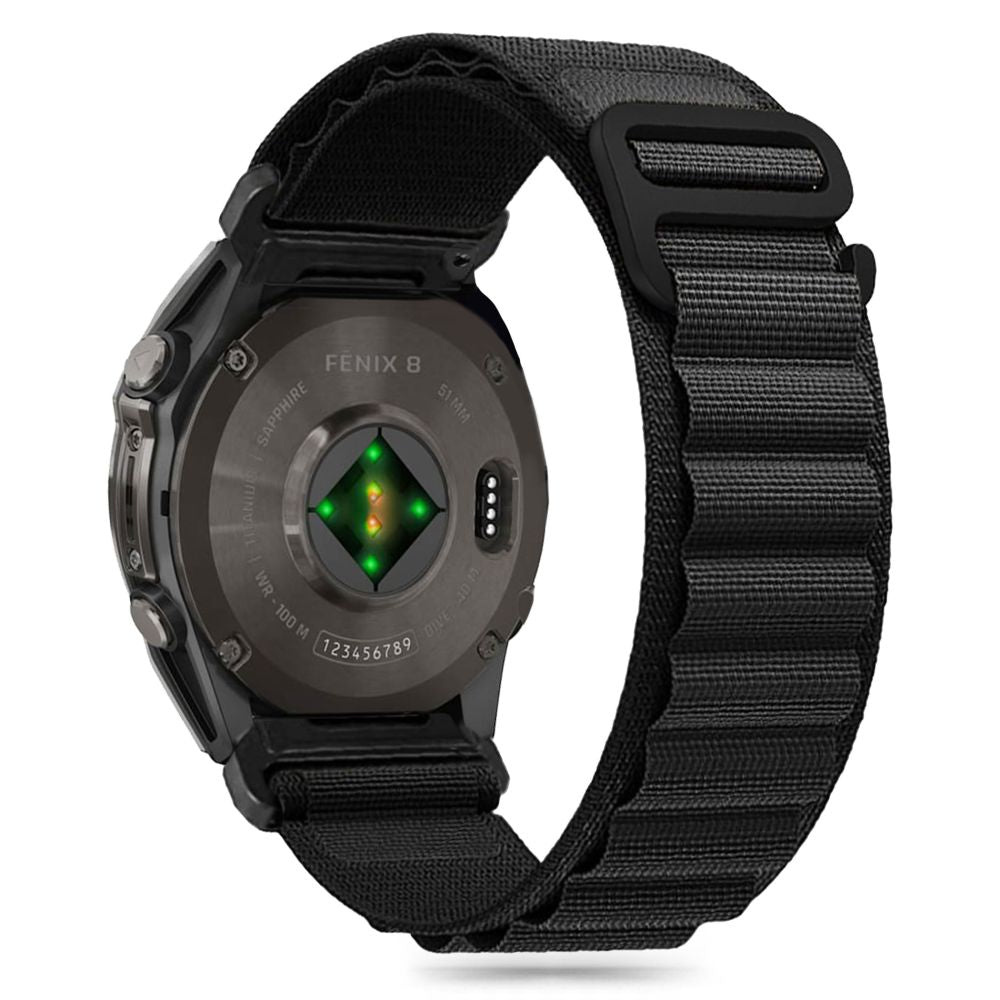 CINTURINO TECH-PROTECT NYLON PER GARMIN FENIX 5X / 5X PLUS / 6X / 6X PRO / 7X / 8 (51 MM) NERO