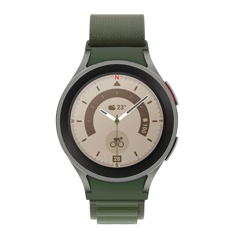 BRACCIALE HEYBAND IN NYLON PER SAMSUNG GALAXY WATCH 4 / 5 / 5 PRO / 6 / 7 / FE VERDE MILITARE