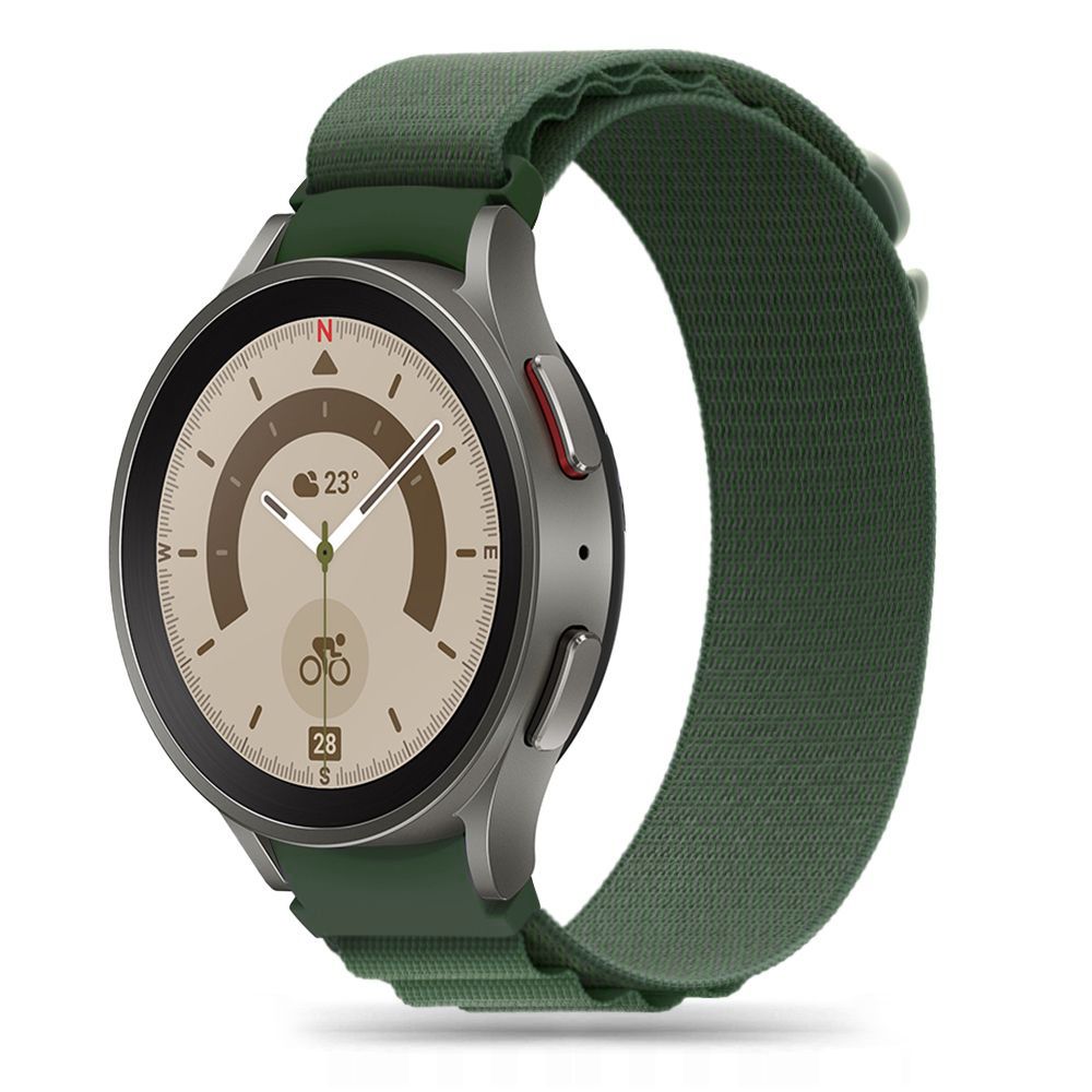 BRACCIALE HEYBAND IN NYLON PER SAMSUNG GALAXY WATCH 4 / 5 / 5 PRO / 6 / 7 / FE VERDE MILITARE