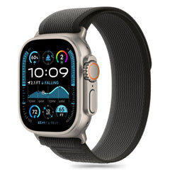 CINTURINO TECH-PROTECT NYLON STRIPE APPLE WATCH 6 / 7 / 8 / 9 / 10 / SE / ULTRA 1 / 2 (44 / 45 / 46 / 49 MM) NERO/ARANCIONE