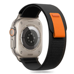 CINTURINO TECH-PROTECT NYLON STRIPE APPLE WATCH 6 / 7 / 8 / 9 / 10 / SE / ULTRA 1 / 2 (44 / 45 / 46 / 49 MM) NERO/ARANCIONE