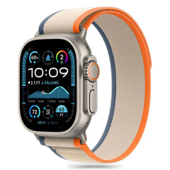 CINTURINO TECH-PROTECT NYLON STRIPE APPLE WATCH 6 / 7 / 8 / 9 / 10 / SE / ULTRA 1 / 2 (44 / 45 / 46 / 49 MM) CREMA/ARANCIONE