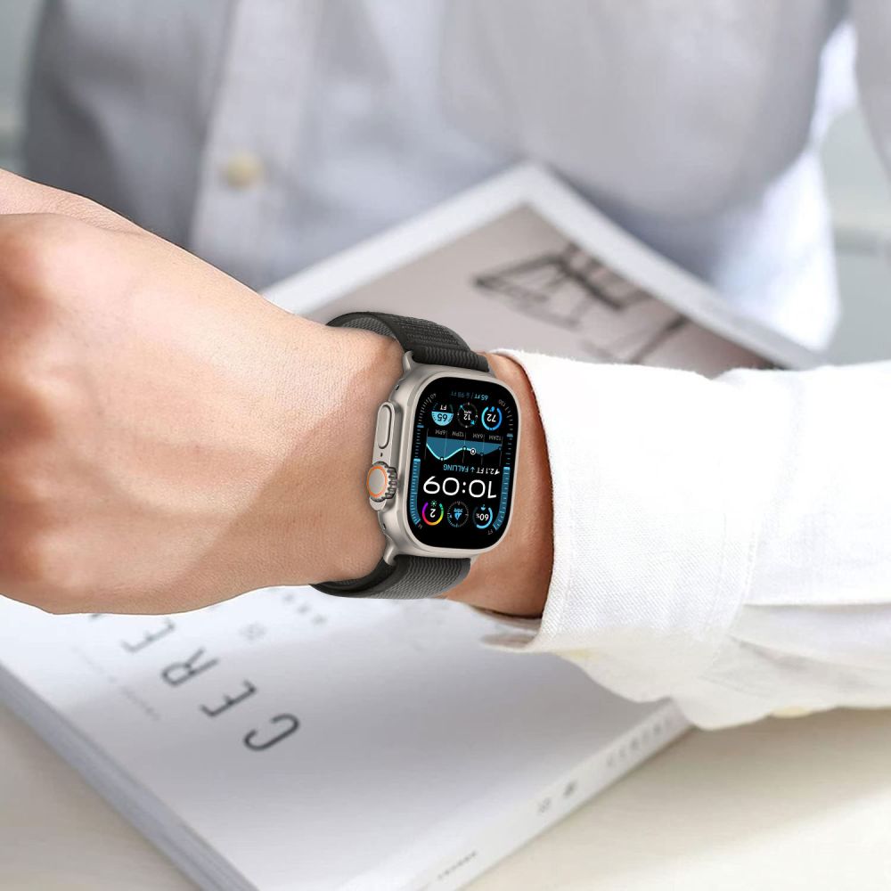 CINTURINO TECH-PROTECT NYLON STRIPE APPLE WATCH 6 / 7 / 8 / 9 / 10 / SE / ULTRA 1 / 2 (44 / 45 / 46 / 49 MM) CREMA/ARANCIONE