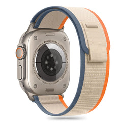CINTURINO TECH-PROTECT NYLON STRIPE APPLE WATCH 6 / 7 / 8 / 9 / 10 / SE / ULTRA 1 / 2 (44 / 45 / 46 / 49 MM) CREMA/ARANCIONE