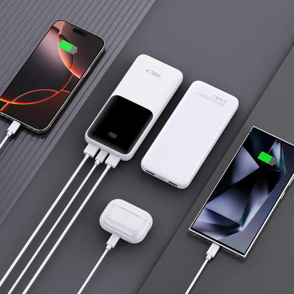 TECH-PROTECT PB01 POWER BANK 10000MAH 22.5W BIANCO