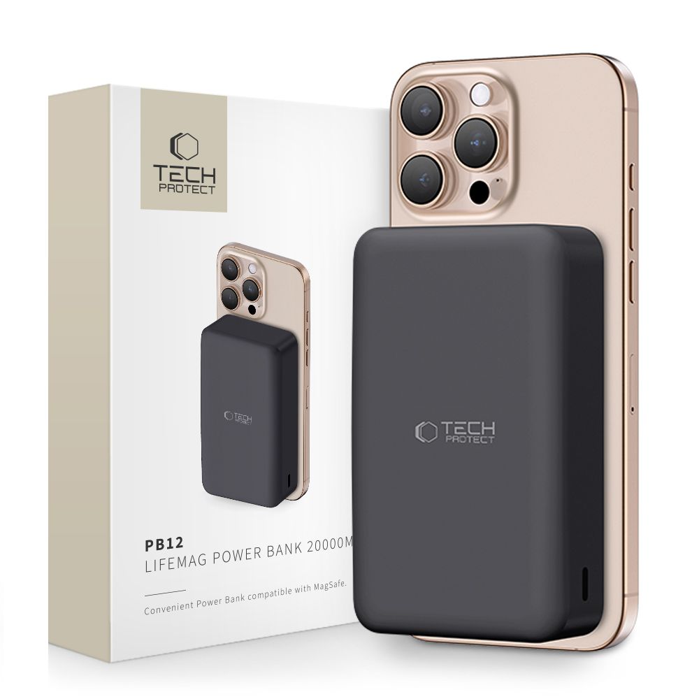 TECH-PROTECT PB12 LIFEMAG MAGSAFE POWER BANK 20000MAH NERO