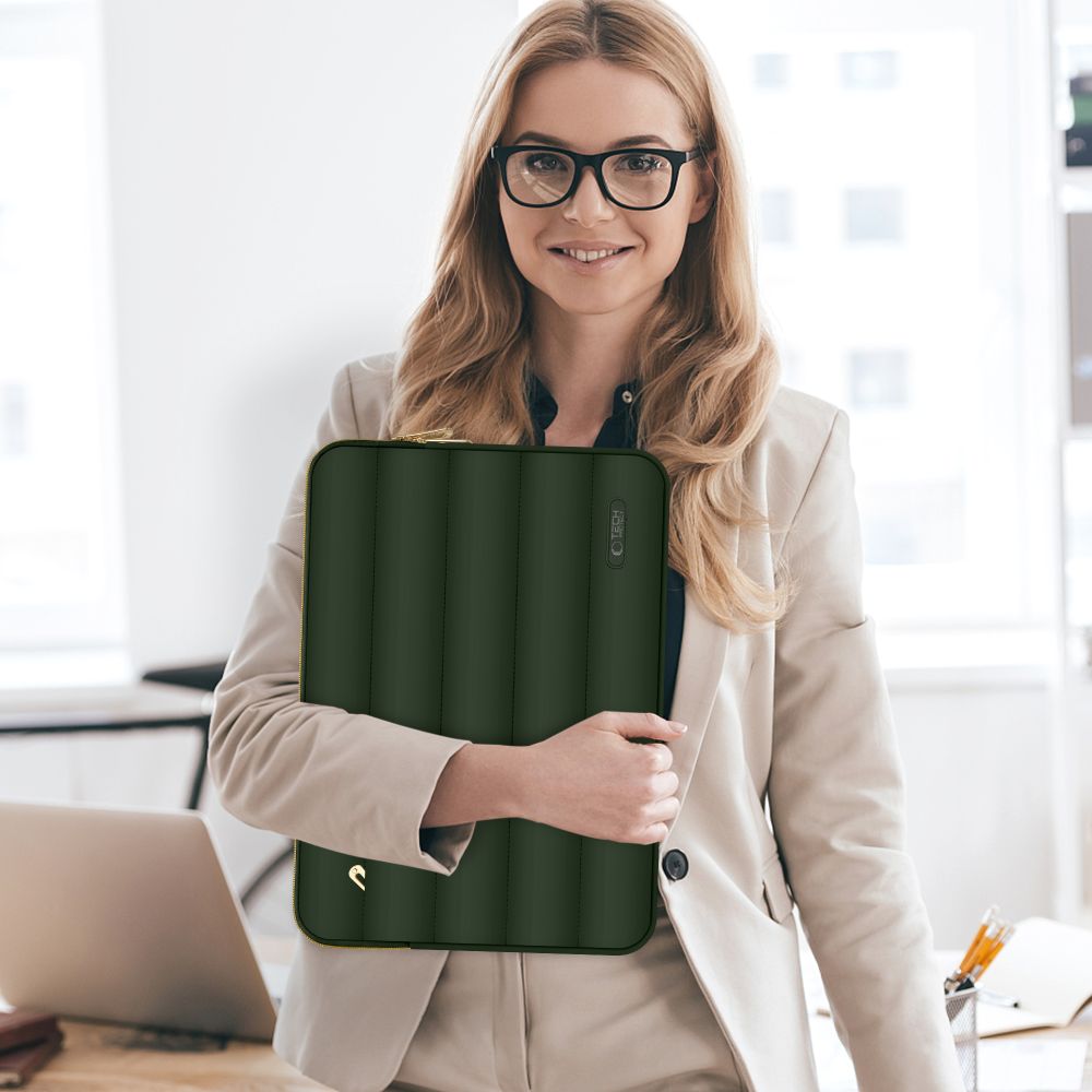 BORSA TECH-PROTECT PUFFY LAPTOP 13-14 VERDE MILITARE
