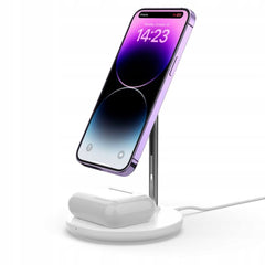 CARICATORE WIRELESS 2IN1 TECH-PROTECT QI15W-A21 MAGNETICO MAGSAFE BIANCO