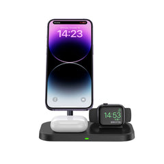 CARICATORE WIRELESS 3IN1 TECH-PROTECT QI15W-A22 MAGNETICO MAGSAFE NERO