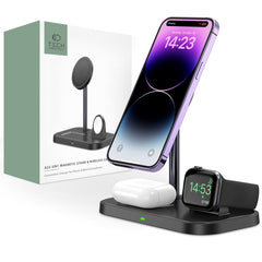 CARICATORE WIRELESS 3IN1 TECH-PROTECT QI15W-A22 MAGNETICO MAGSAFE NERO