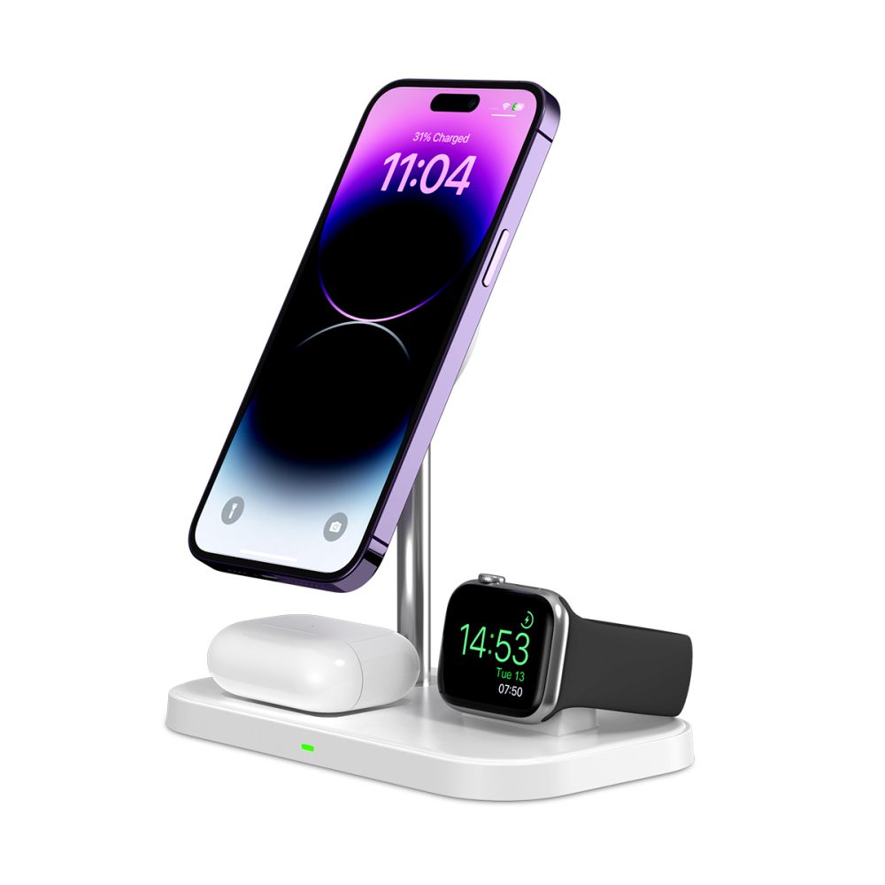 CARICATORE WIRELESS 3IN1TECH-PROTECT QI15W-A22 MAGNETICO MAGSAFE BIANCO