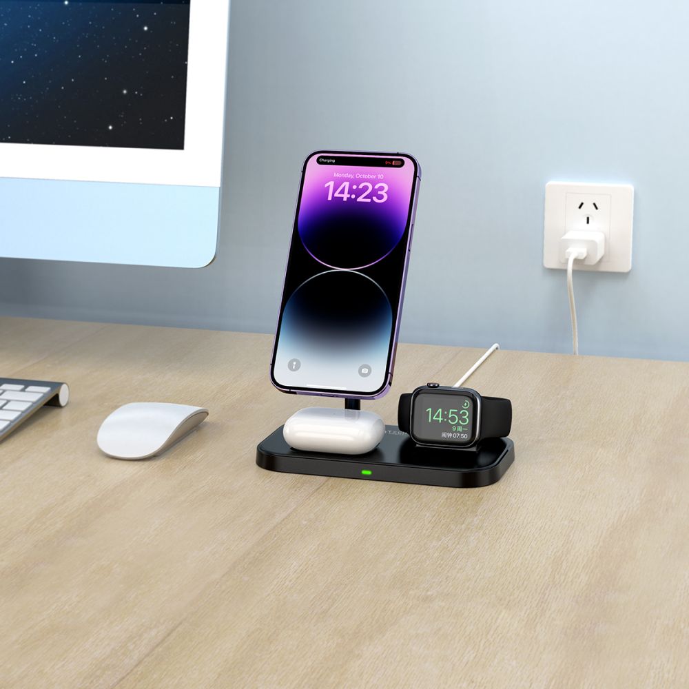CARICATORE WIRELESS 3IN1TECH-PROTECT QI15W-A22 MAGNETICO MAGSAFE BIANCO