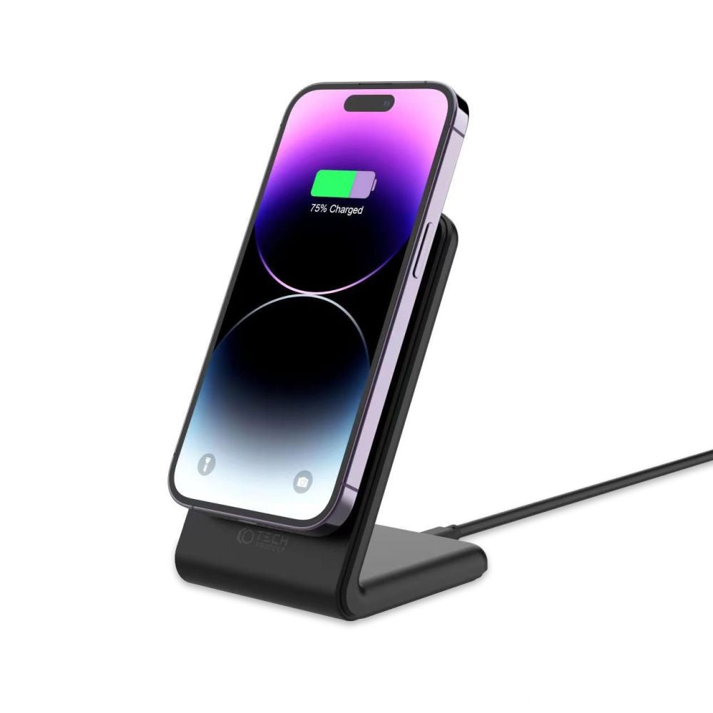 CARICATORE WIRELESS SENZA FILI TECH-PROTECT QI15W-A23 MAGNETICO MAGSAFE NERO
