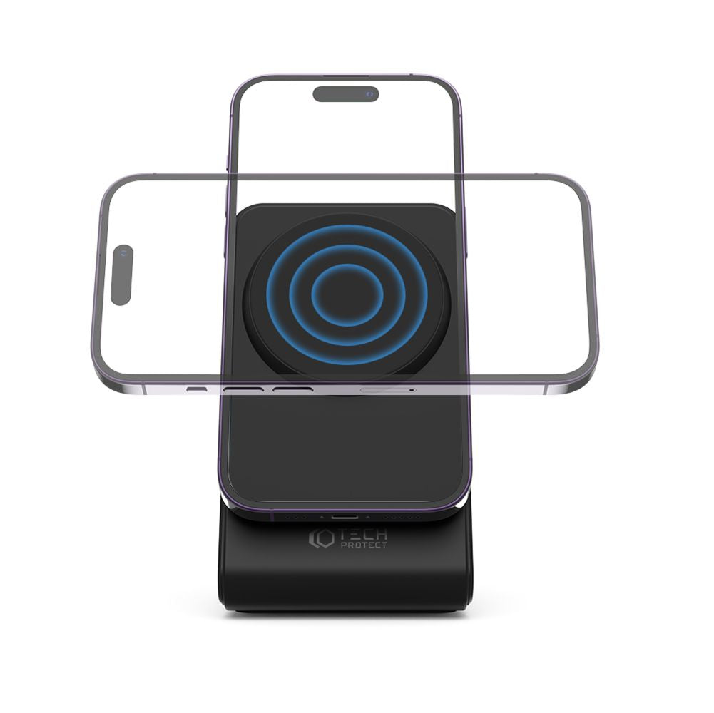 CARICATORE WIRELESS SENZA FILI TECH-PROTECT QI15W-A23 MAGNETICO MAGSAFE NERO