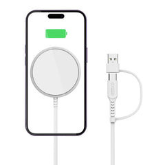 CARICATORE WIRELESS MAGNETICO TECH-PROTECT QI15W-A25 MAGSAFE BIANCO